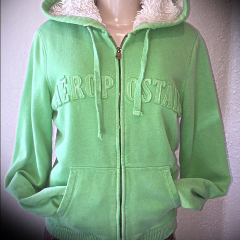 Aeropostale faux fur lined hoodie jacket Size XL